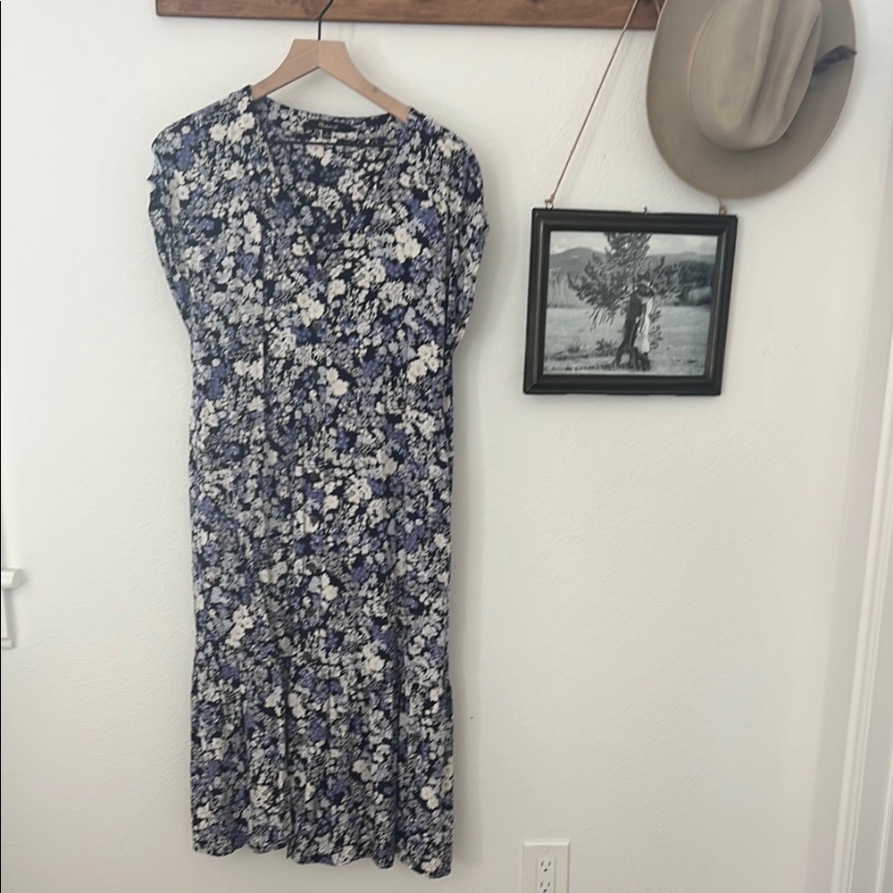 Floral violet and White Dress